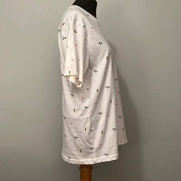 Denim And Flower Men's White Tropical Flamingo Graphic Tee Size Medium - Picture 6 of 8